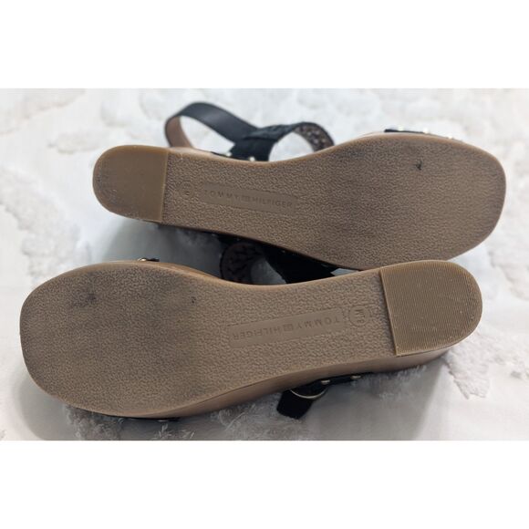 🖤 Tommy Hilfiger Rubena 2 Wedge Platform Sandals – Black – Size 8.5M - Picture 9 of 9